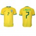 Brasilien Lucas Paqueta #7 Replika Hemma matchkläder VM 2022 Korta ärmar